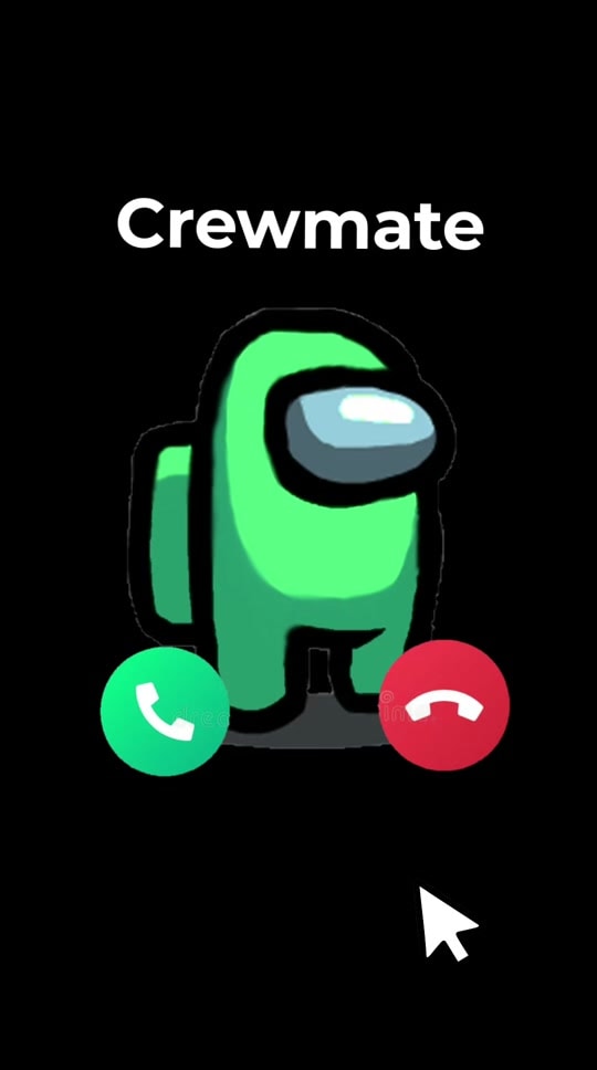 Un crewmate animado interpretando el diálogo telefónico de Hello, It's Me Crewmate