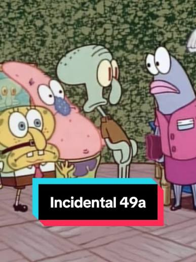 A corretora roxa Incidental 49A aparece com Bob Esponja, Patrick e Lula Molusco