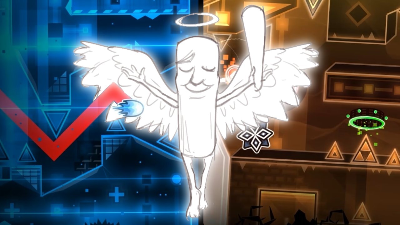 Tung Tung God en una escena inspirada en Geometry Dash
